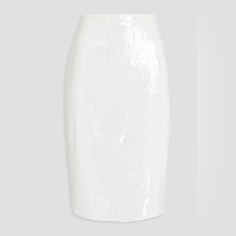 Theory sequin white pencil skirt size 4